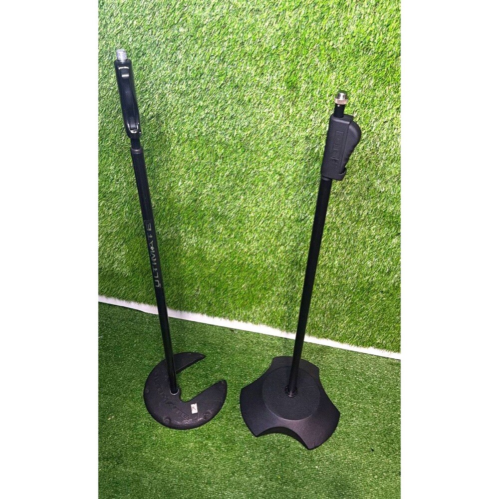 DR Pro Black Fixed Height Speaker Stands Pair w/ Mounting Brackets